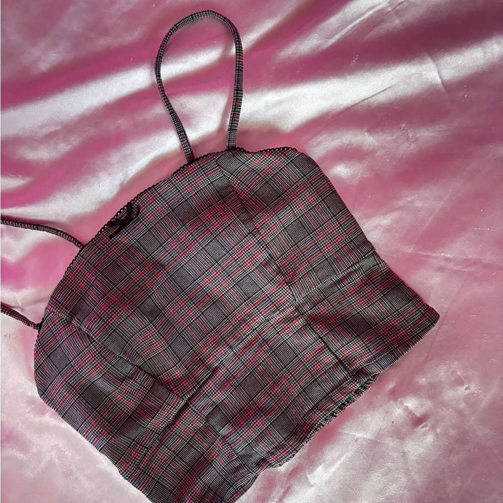 Plaid Women's tank top adjustable